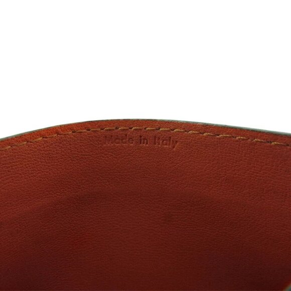 CELINE Card Case Logo Orange Leather Authentic USED - Picture 12 of 16